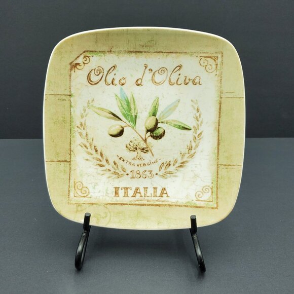Pfaltzgraff Olives Appetizer Snack Canape Plates Italian Themed Plates - Picture 5 of 7